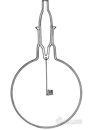 图1  与塞子连接铂螺旋网的氧燃烧瓶