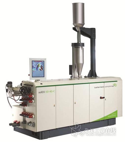 solEX 60-40-C是巴顿菲尔辛辛那提高产量HDPE和PP管材挤出生产机型中的一员