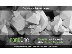 Nano One研发新方法 以低成本制高性能锂电池阴极材料